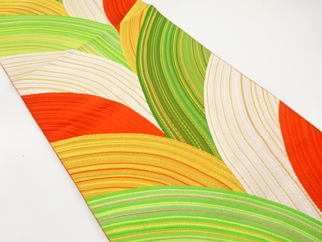 本場筑前博多　抽象模様織り出し名古屋帯